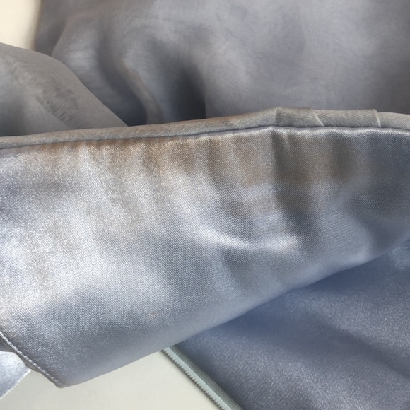 Frascara Light Blue Organza Pleated Crop Top - Picture 7 of 9